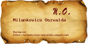 Milankovics Oszvalda névjegykártya